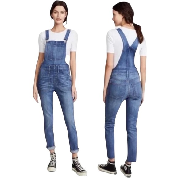 Madewell Medium Wash Denim Overalls Size Small Skinny Casual Boho Style# F077 - Picture 1 of 9